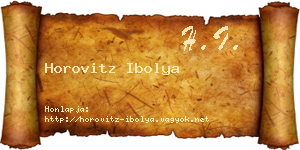 Horovitz Ibolya névjegykártya